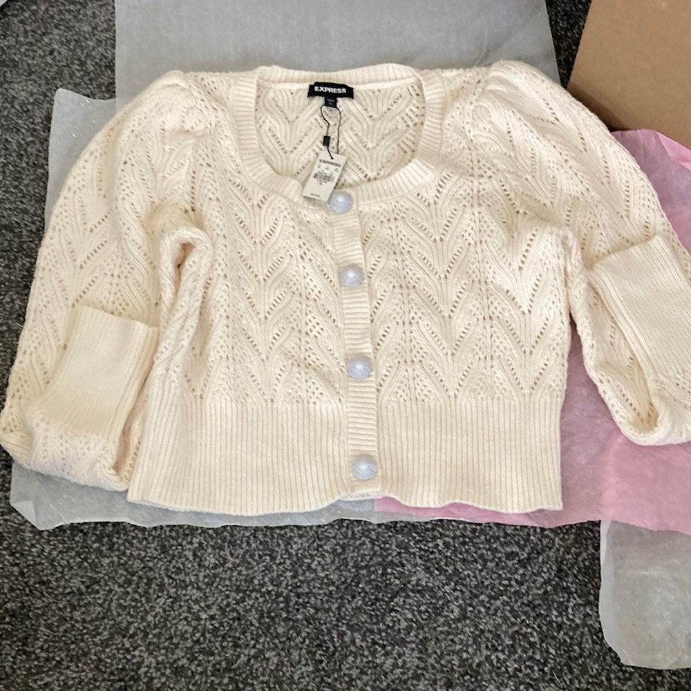 Express cardigan, XL cream nwt